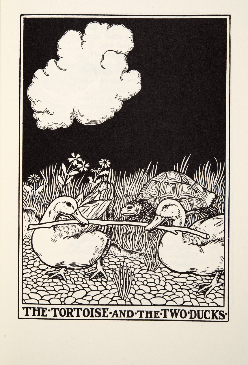 السلحفاة واثنان من البط ، من حانة Fontaine Fables ، حانة. 1905 بواسطة بيرسي جيه. بيلينجشيرست