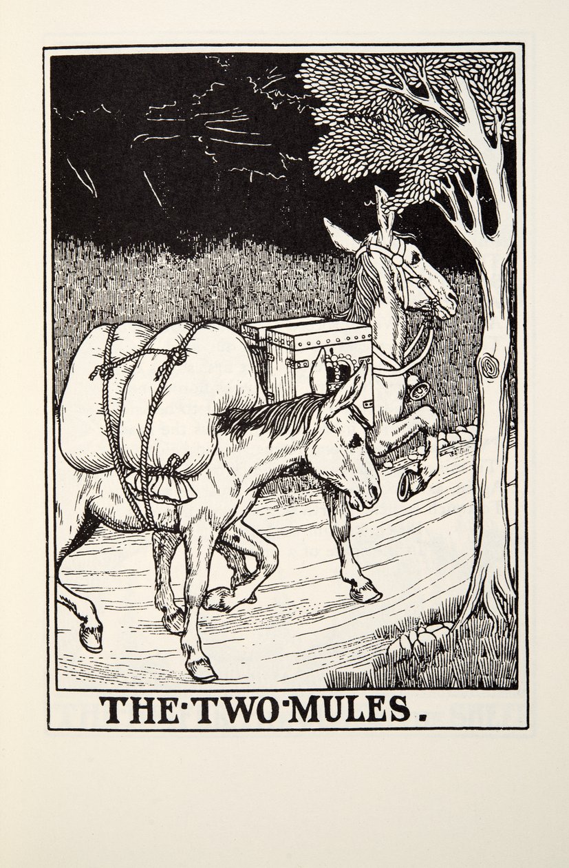البغال ، من Fontaine Fables ، حانة. 1905 بواسطة بيرسي جيه. بيلينجشيرست