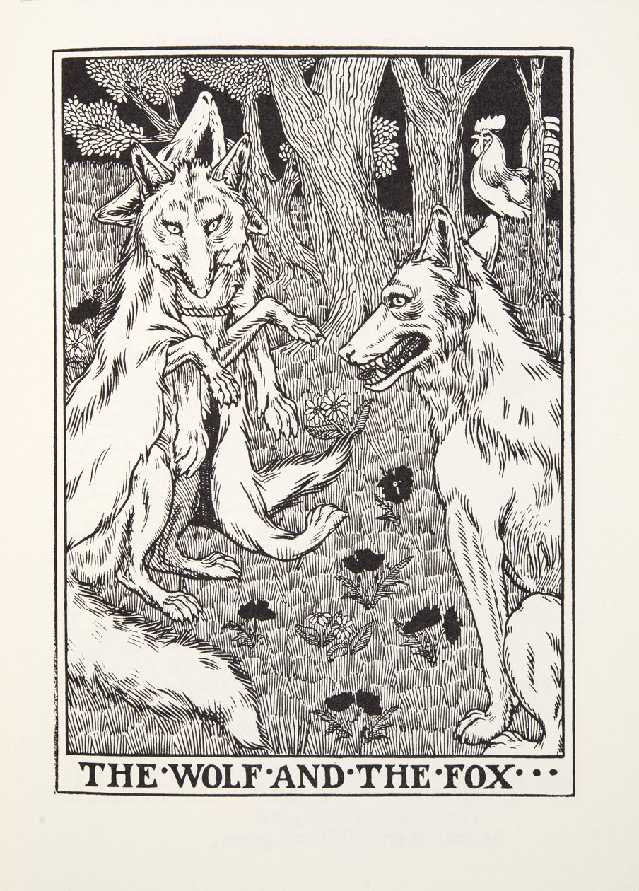 الذئب والثعلب ، من Fontaine Fables ، حانة. 1905 بواسطة بيرسي جيه. بيلينجشيرست