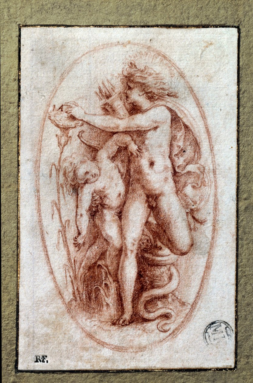 أبولو والصفير. رسم لا أمل من قبل بيترو بوناكورسي (1500-1546 / 47) المعروف أيضًا باسم بيرينو ديل فاجا بواسطة Perino del Vaga