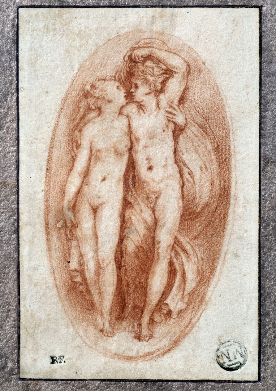 يعانق الزوجان. رسم لا أمل من قبل بيترو بوناكورسي (1500-1546 / 47) المعروف أيضًا باسم بيرينو ديل فاجا بواسطة Perino del Vaga