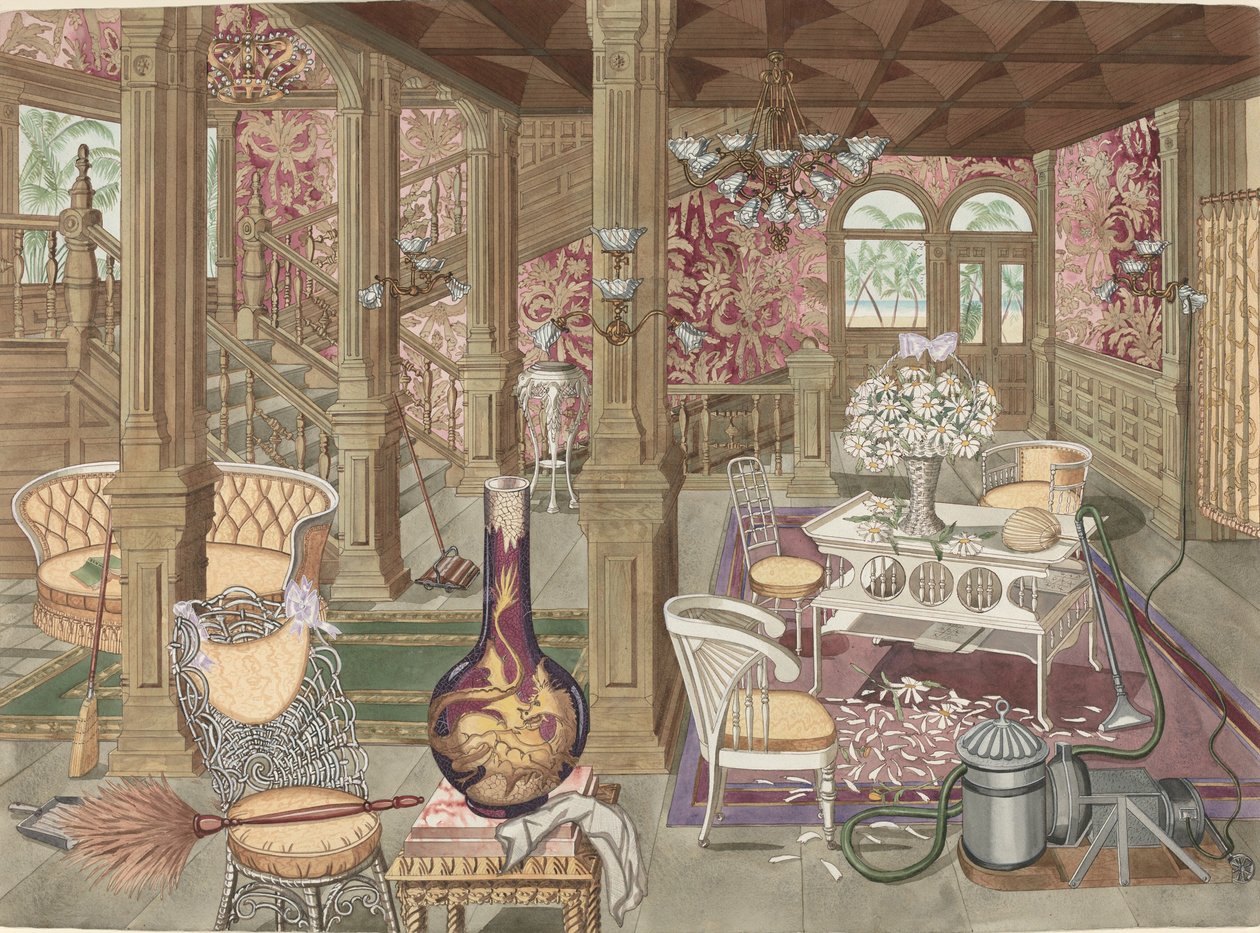 Stairway and Hall ، فندق ديل كورونادو ، 19351942. بواسطة بيركنز هارنلي
