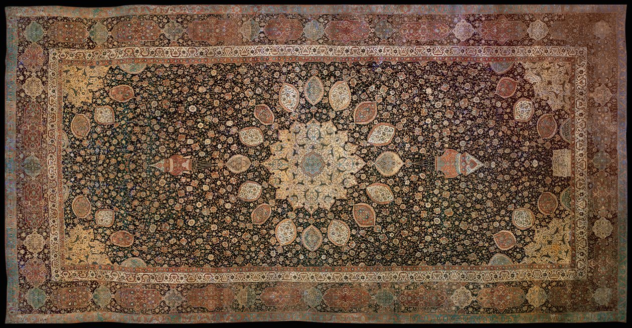 سجادة أردبيل مصنوعة لمسجد أردبيل ، إيران ، 1530s (نسيج) بواسطة المدرسة الفارسية