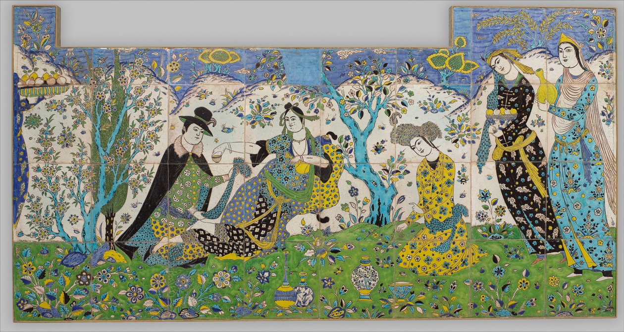 تجمع الحديقة ، 1640-50 بواسطة المدرسة الفارسية