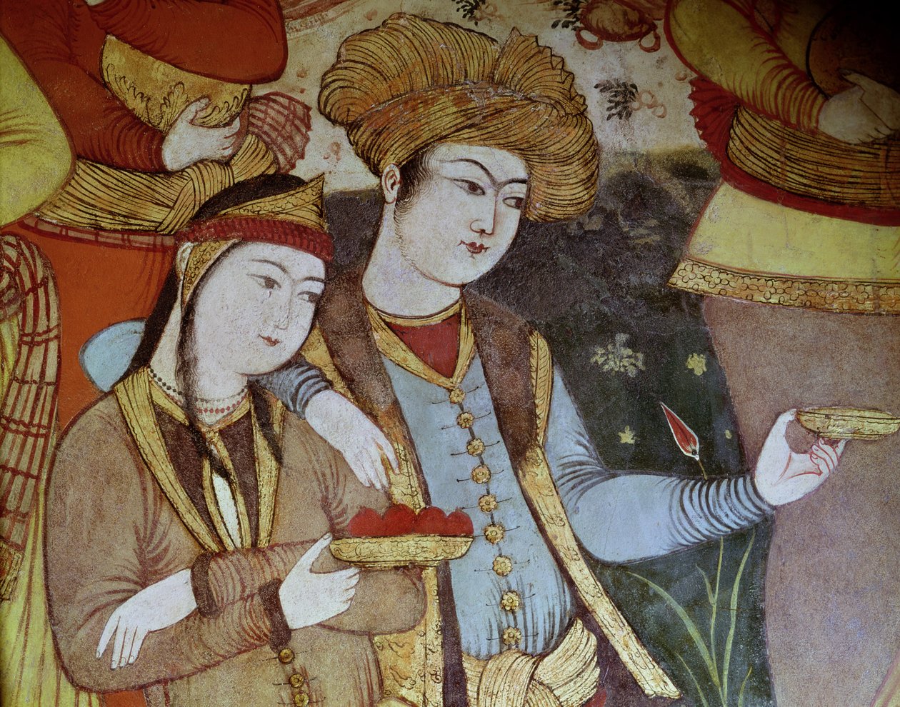 النبلاء في محكمة شاه عباس الأول (1588-1629) (التفاصيل) بواسطة المدرسة الفارسية