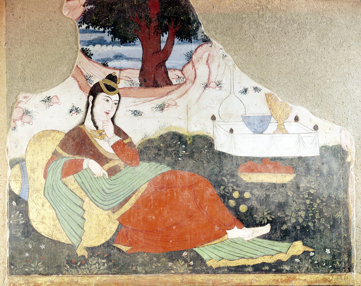 المرأة في جنة شاه عباس الأول (1588-1629) بواسطة المدرسة الفارسية