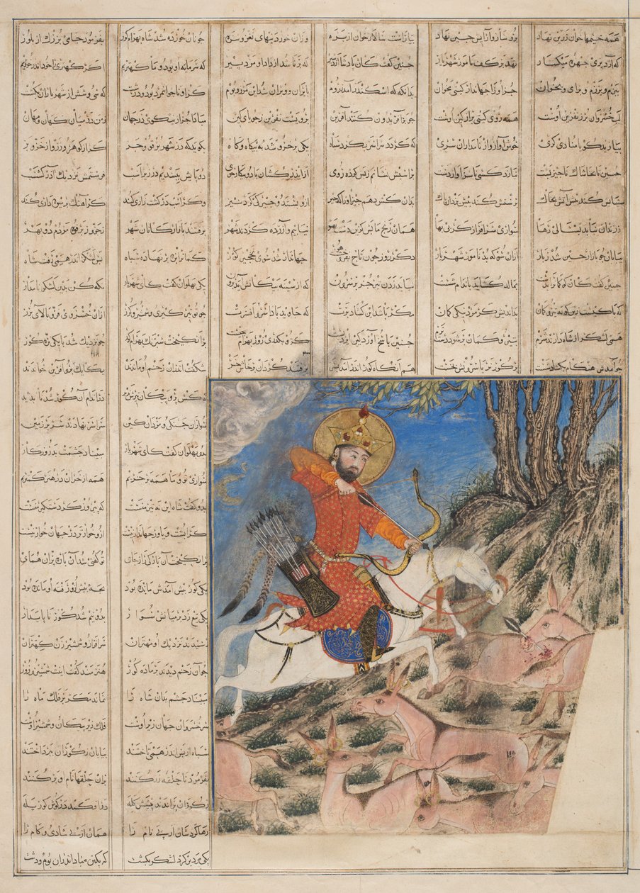 المغول الكبير شاهنامة فردوسي ، من شاهنامة (كتاب الملوك) بقلم أبو القاسم مانور فردوسي (c.934-c.1020) (مرحاض غير شفاف على الورق) بواسطة المدرسة الفارسية
