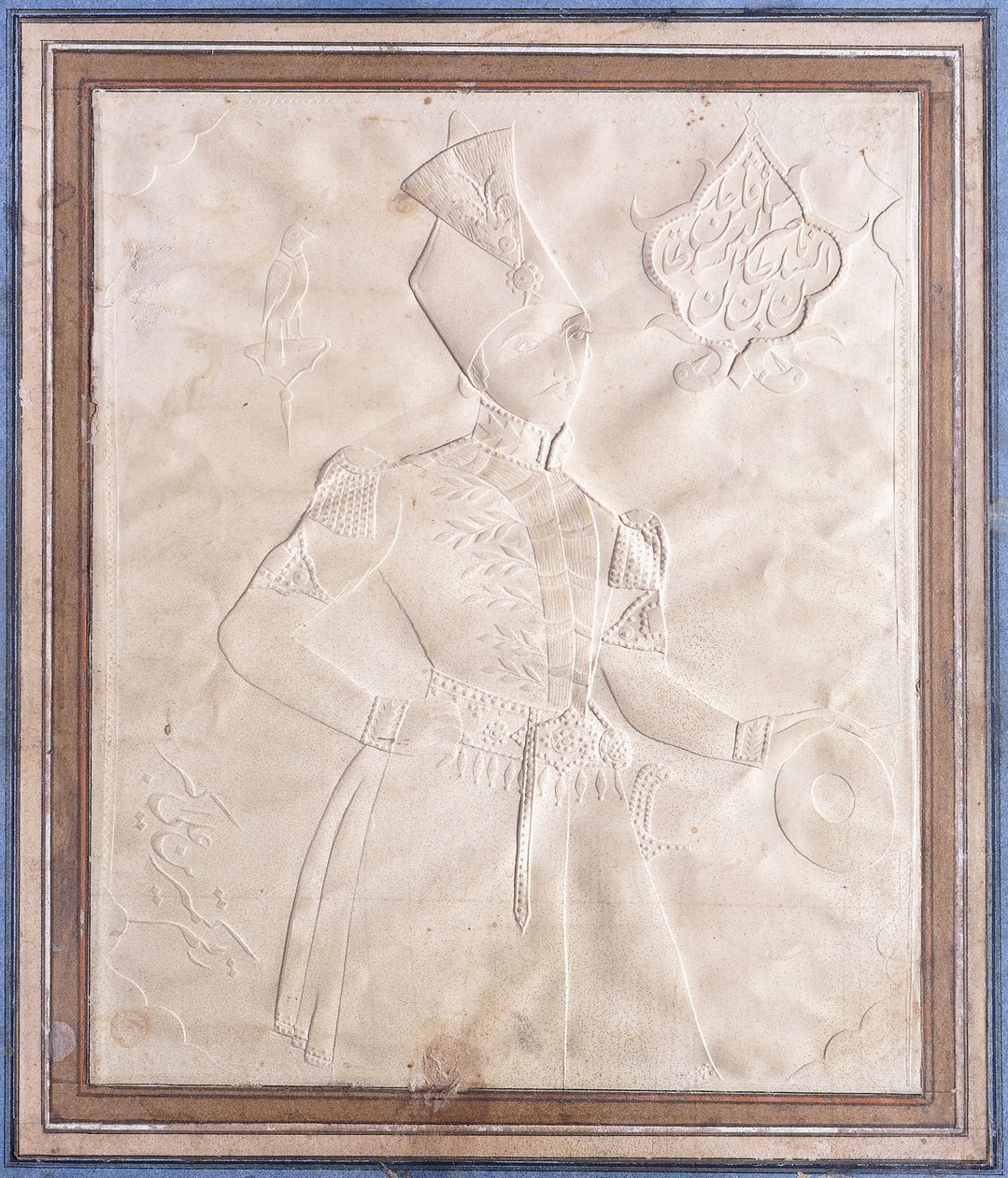 A khatt-i-nakhun sketch of Nasr al-Din Shah بواسطة المدرسة الفارسية