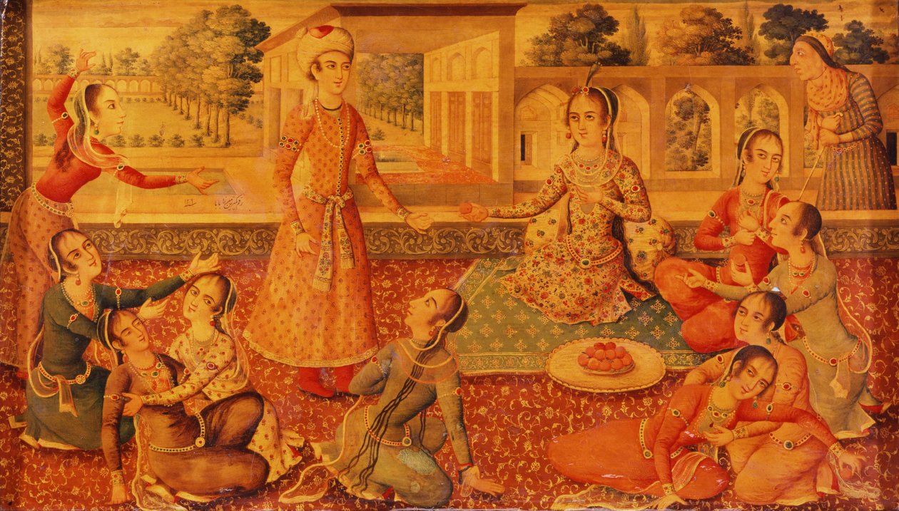 أواخر النعش زاند الورق المطلي ، ج.1794-1995 بواسطة المدرسة الفارسية