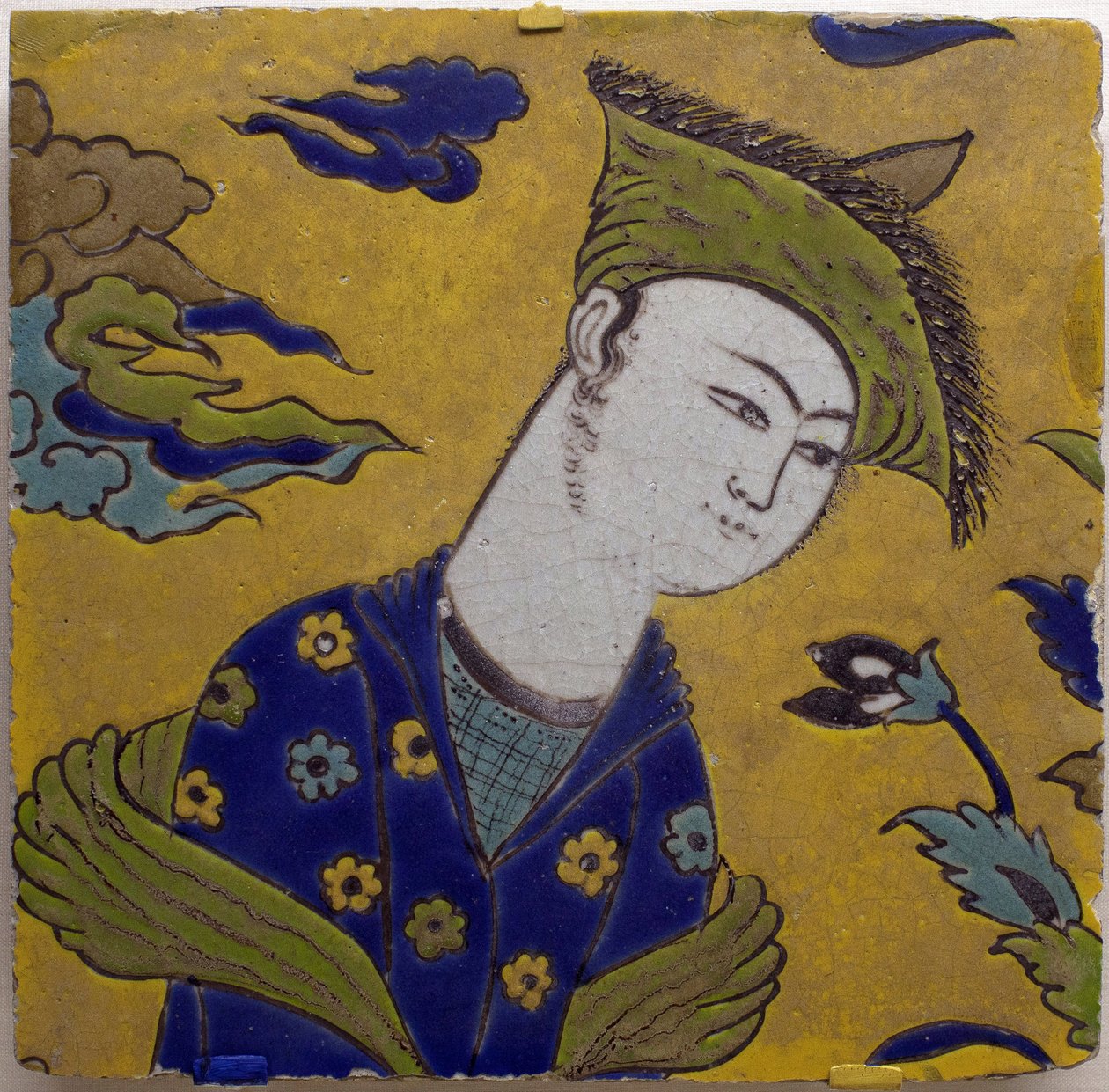Azulejos - Faience d'Isfahan (بلاد فارس) ، فترة Safavide ، حوالي 1620 (بلاط ، جسم مركب ، مطلي ومزجج ، بلاد فارس ، أصفهان ، حوالي 1620 ، الفترة الصفوية) - متحف كالوست جولبنكيان ، لشبونة (البرتغال) بواسطة المدرسة الفارسية