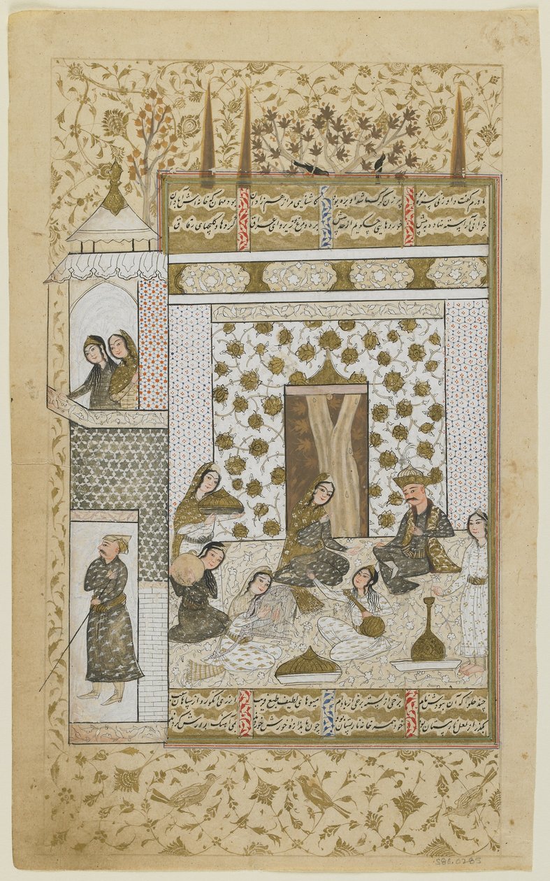 بهرام جور والأميرة في الجناح الأبيض ، من خامسا ، c.1600-10 بواسطة المدرسة الفارسية