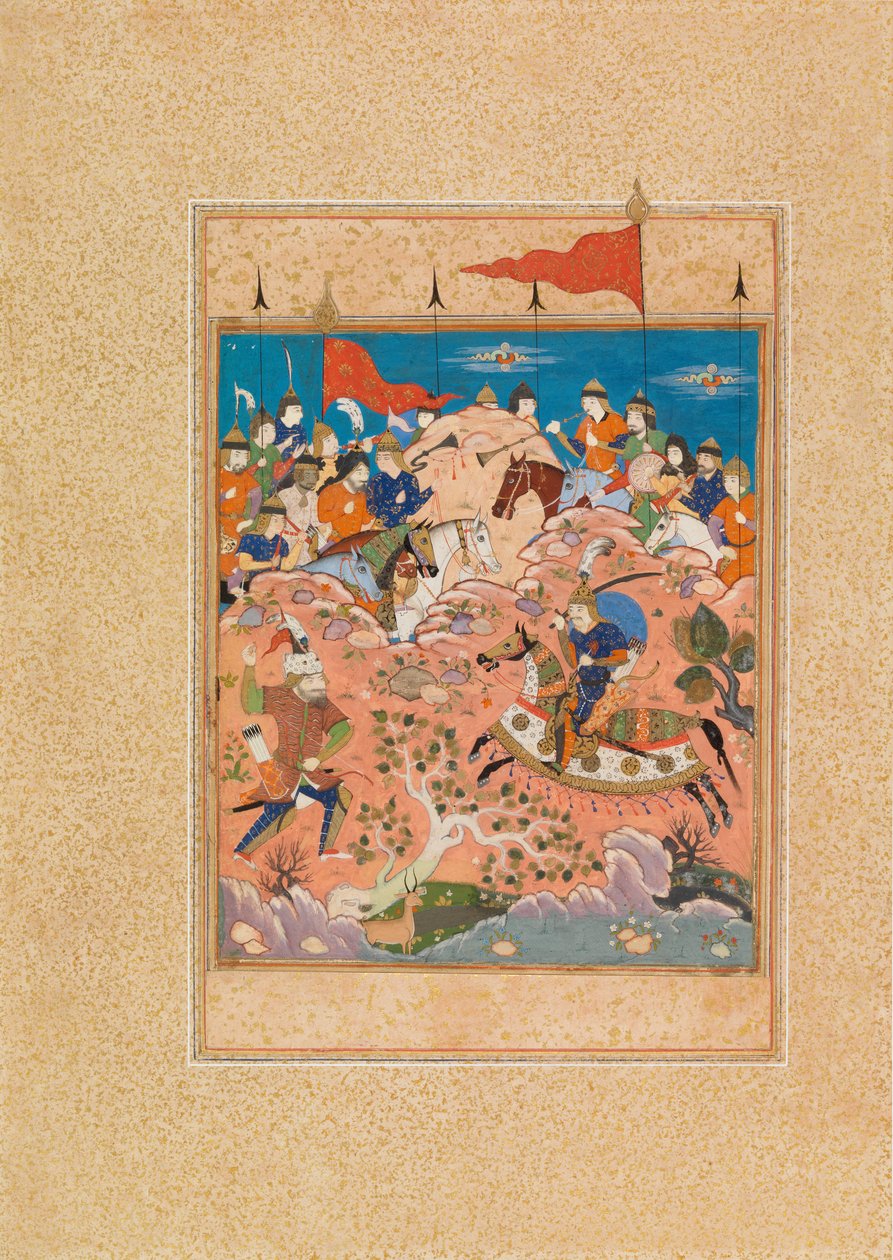 Battle Battle (مرحاض وغواش على الرق) بواسطة المدرسة الفارسية
