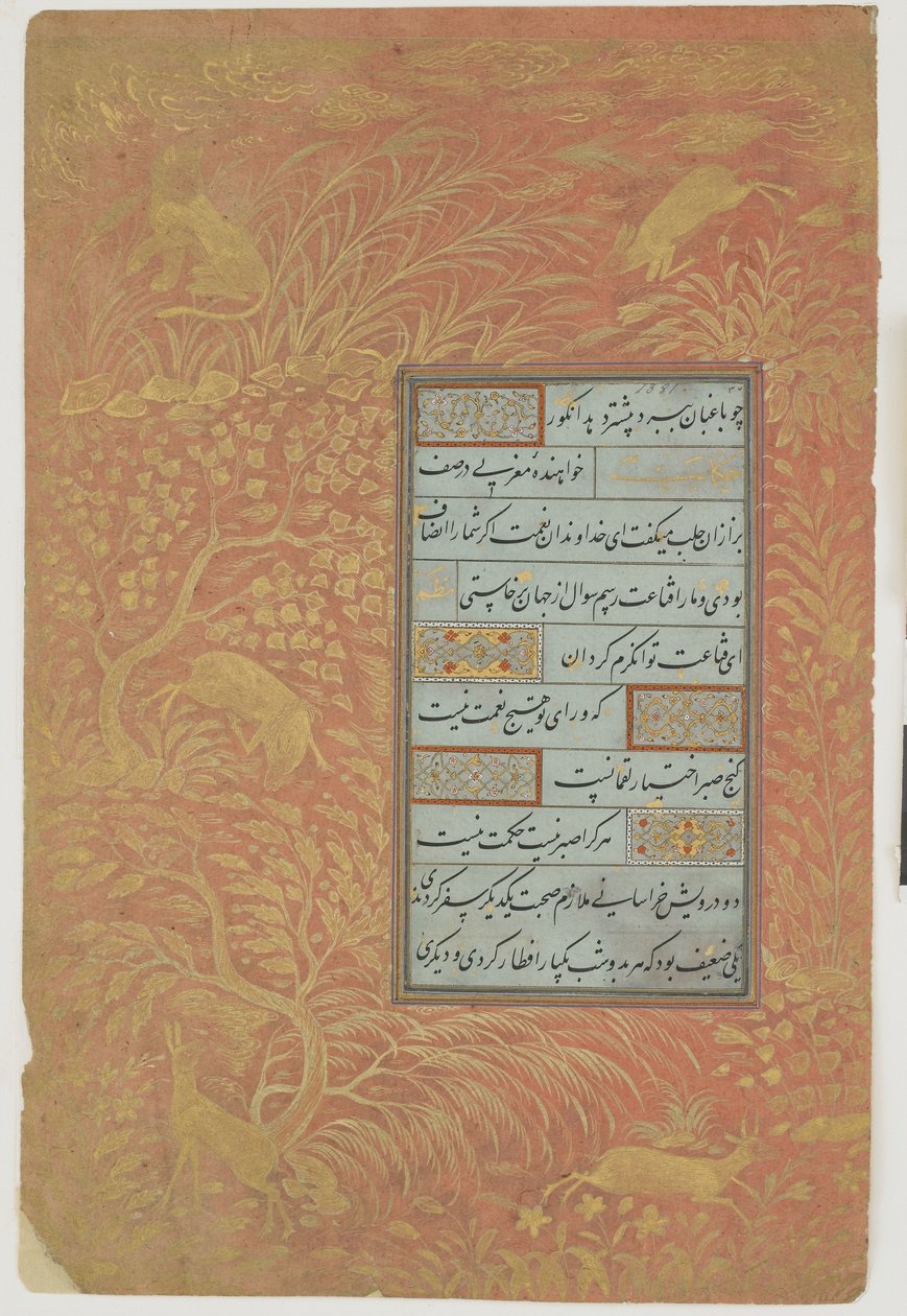 مجموعة من الخط العربي ، إيران ، سلالة صفوية (حبر ، ألوان مائية غير شفافة وذهب على ورق) بواسطة المدرسة الفارسية