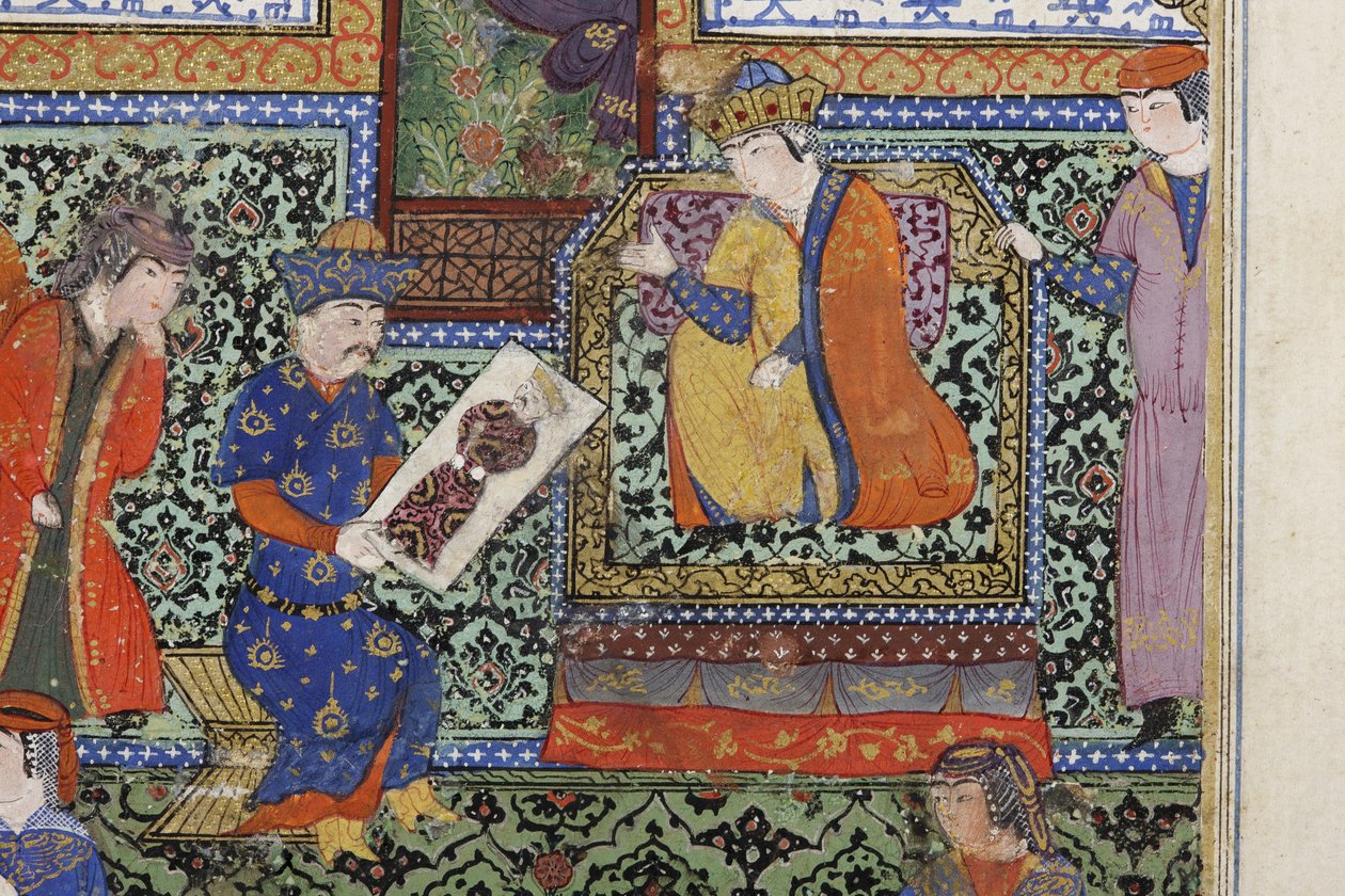 نوشبة يتلقى صورة إسكندر ، ج 1475 (مرحاض غير شفاف على الورق) بواسطة المدرسة الفارسية