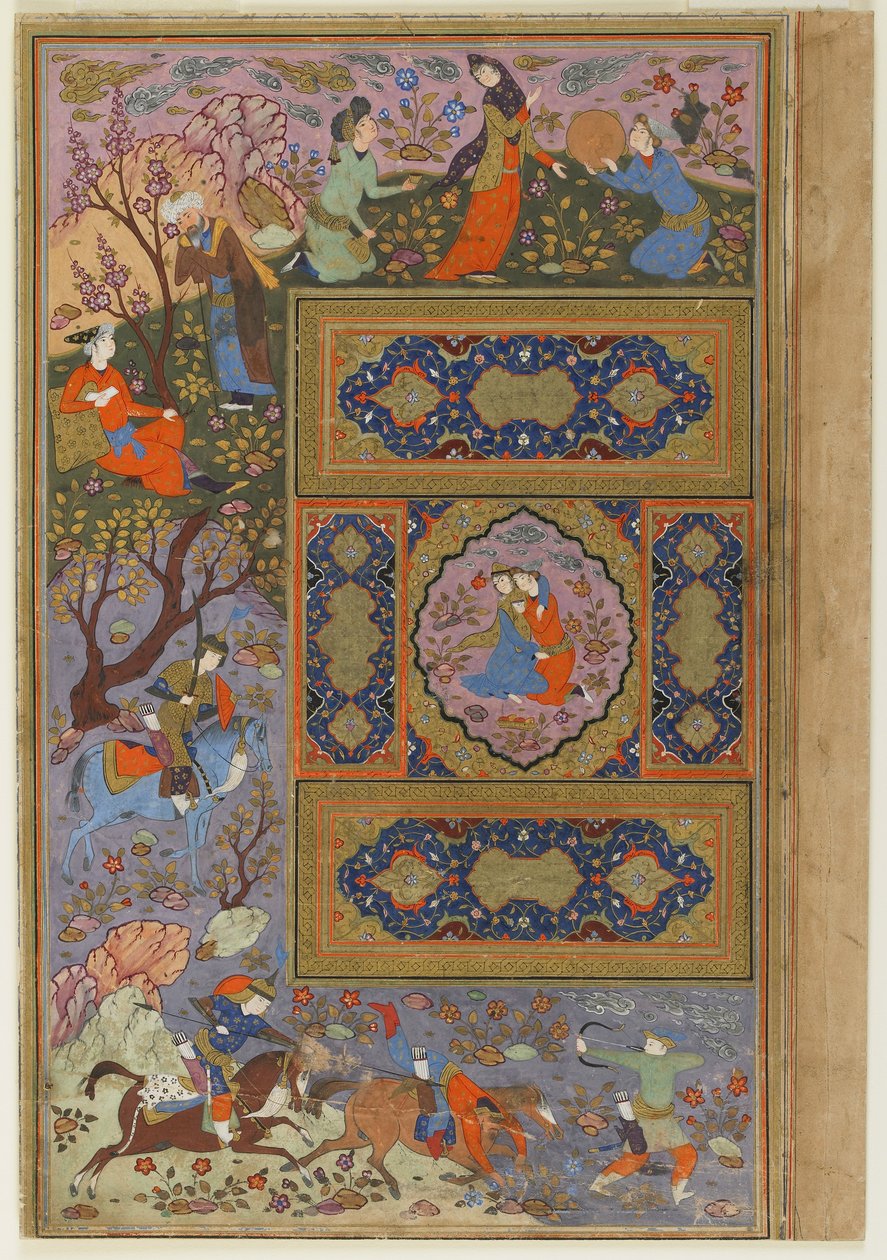 زوج من العشاق ، c.1590-1610 بواسطة المدرسة الفارسية