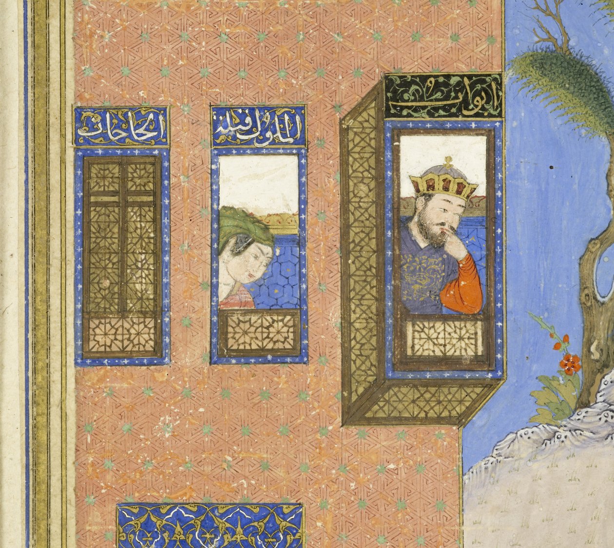 الفارسي 239 صفحة 76 أ التفاصيل: محنة حريق للسيو فوش ، رسم من شاهناما (كتاب الملوك) ، لأبي القاسم منصور فردوسي (c.934-c.1020) ، 1444 بواسطة المدرسة الفارسية