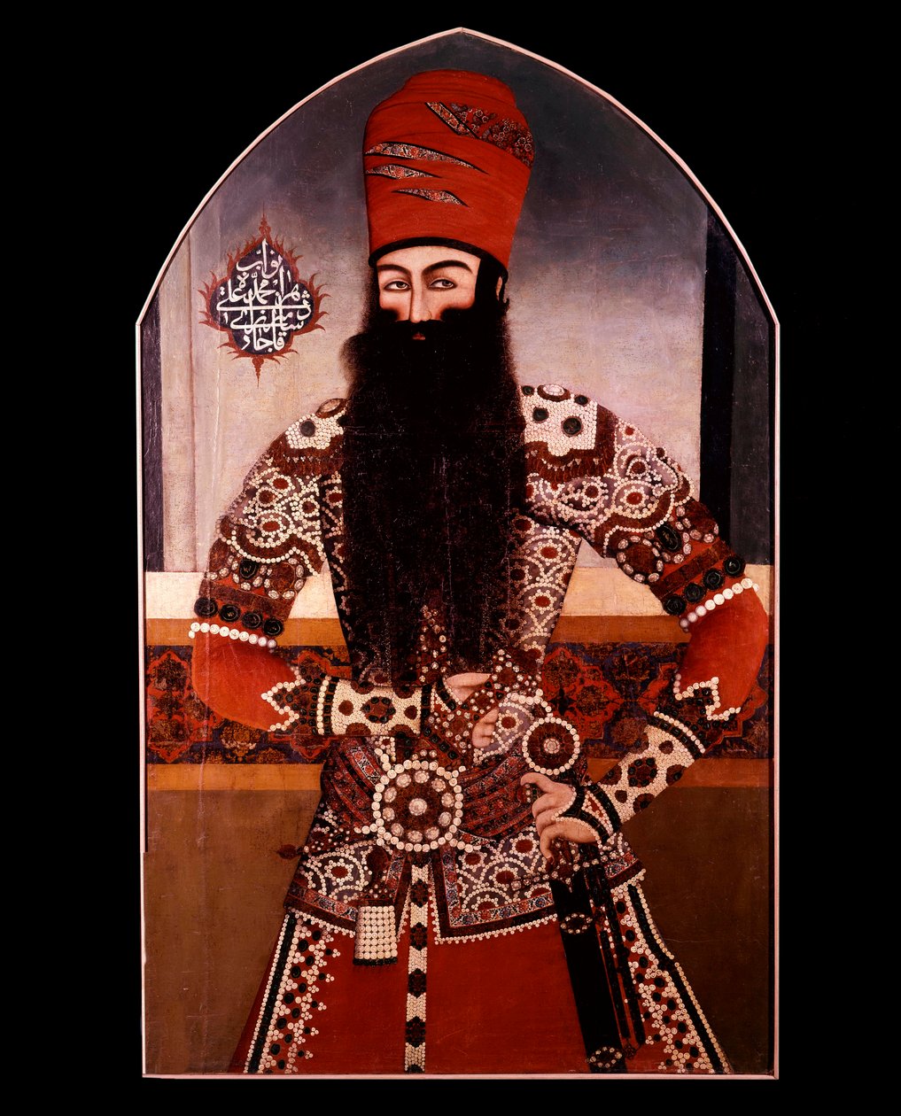 الفن الفارسي: "" صورة لمحمد علي شاه (محمد علي شاه قاجار) (1872-1925) لوحة مجهولة المصدر. مجموعة خاصة من القرن التاسع عشر بواسطة المدرسة الفارسية