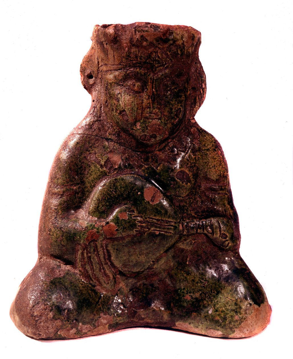 Persian art: vase in the shape of a mandolin player 13th century Munich. بواسطة المدرسة الفارسية