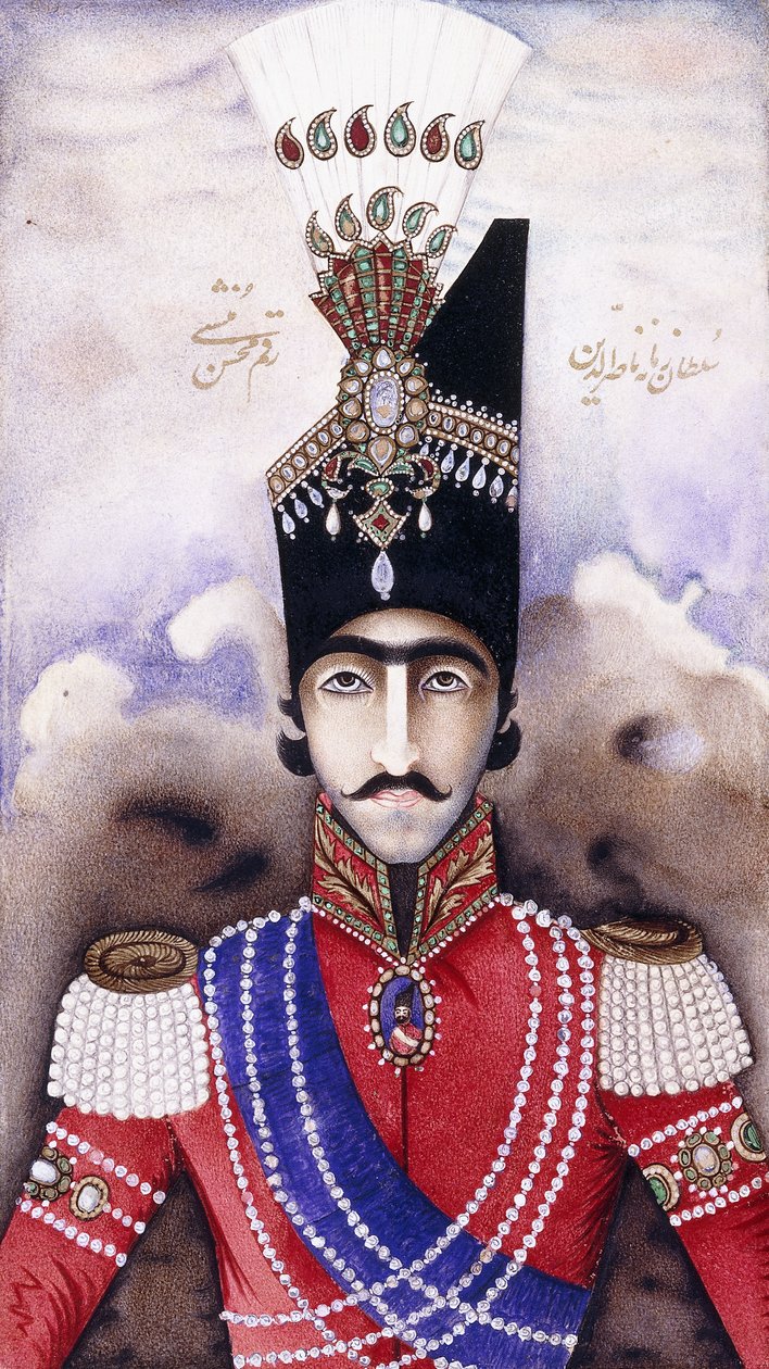 صورة ناصر الدين شاه قاجار بواسطة المدرسة الفارسية