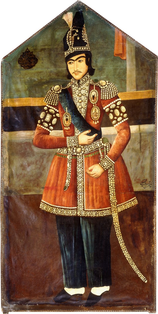 Portrait of Nasr-al-Din Shah, c.1850 بواسطة المدرسة الفارسية