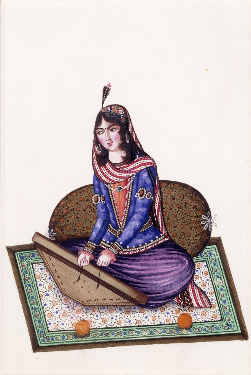صورة لموسيقي ، القرن التاسع عشر بواسطة المدرسة الفارسية