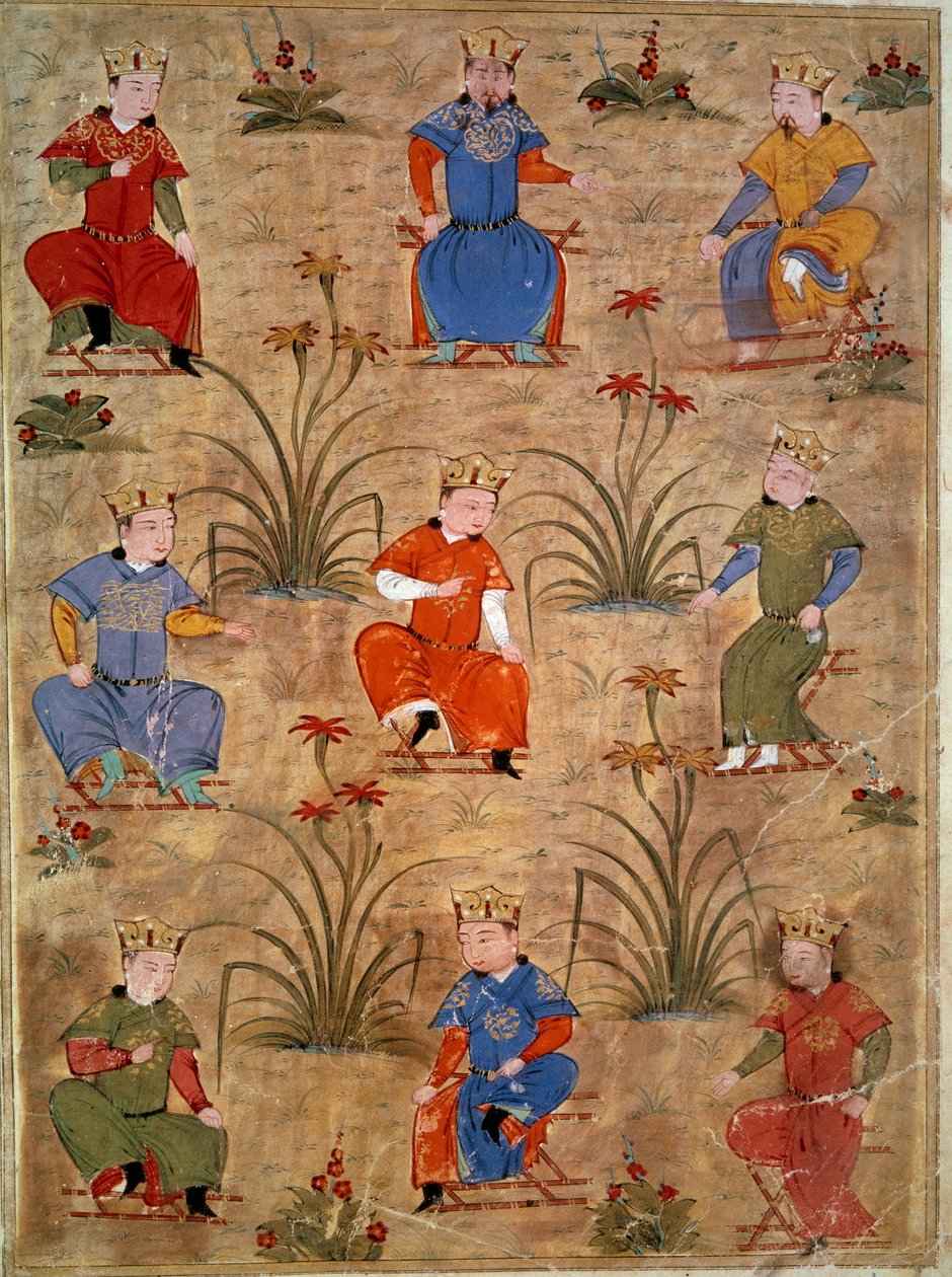 Representation of the nephews of Genghis Khan Persian miniature taken from “Jami al-tawarikh” (Jami al tawarikh) or “World History” by historian Rashid al-din (al din) (1247-1318) Around 1430. Paris, B.N. بواسطة المدرسة الفارسية