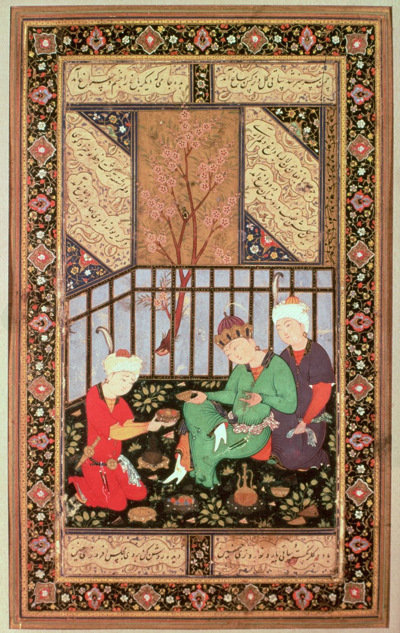 حفل الشاي ، 1560-1570 بواسطة المدرسة الفارسية