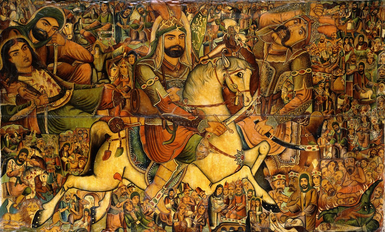 معركة كربلاء ، القرن التاسع عشر بواسطة المدرسة الفارسية