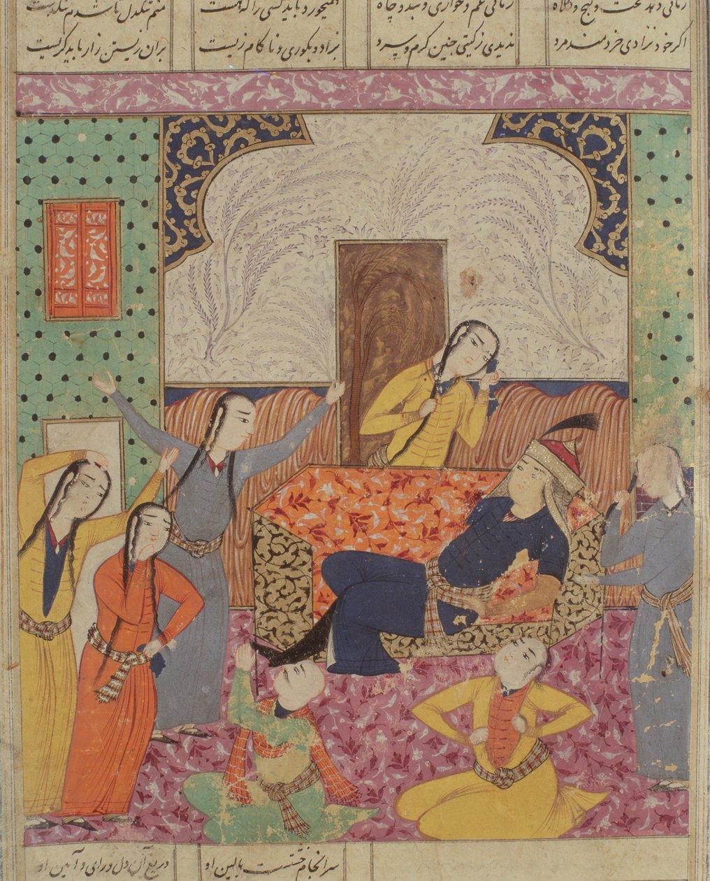 رثاء فارود ، رسم من شاهناما (كتاب الملوك) لأبو القاسم مانور فردوسي (c.934-c.1020) 1619 بواسطة المدرسة الفارسية