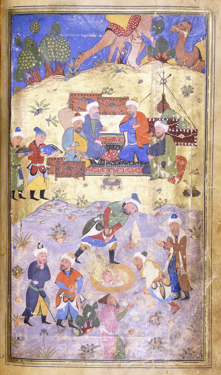 يوسف يجري إنقاذه من الحفرة ، c.1492-3 بواسطة المدرسة الفارسية