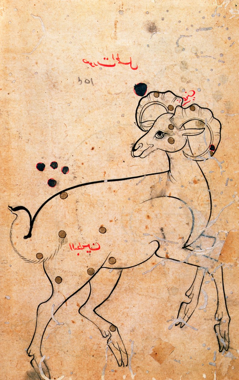 ص. ١٥٤ أ برج ، الرام ، فارسي ، من أصفهان أو شيراز ، ص ١٦٠٠ (حبر على ورق) بواسطة المدرسة الفارسية