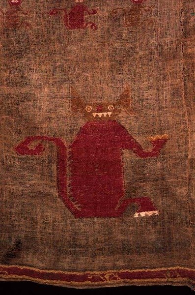 تفاصيل من الكفن ، 1400s (قطن منسوج وفيكونا مزركش بالصوف الملون) بواسطة مدرسة بيرو