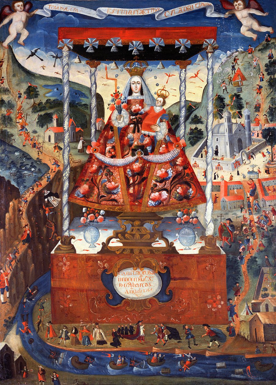سيدة Cocharcas تحت Baldacchino ، 1765 بواسطة مدرسة بيرو