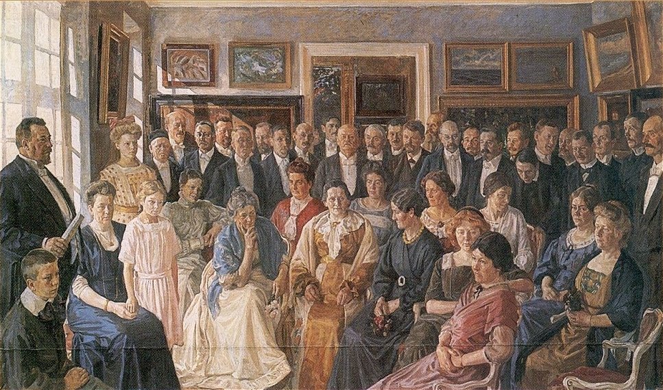رسم من افتتاح متحف فابورغ عام 1910 بواسطة بيتر ماريوس هانسن
