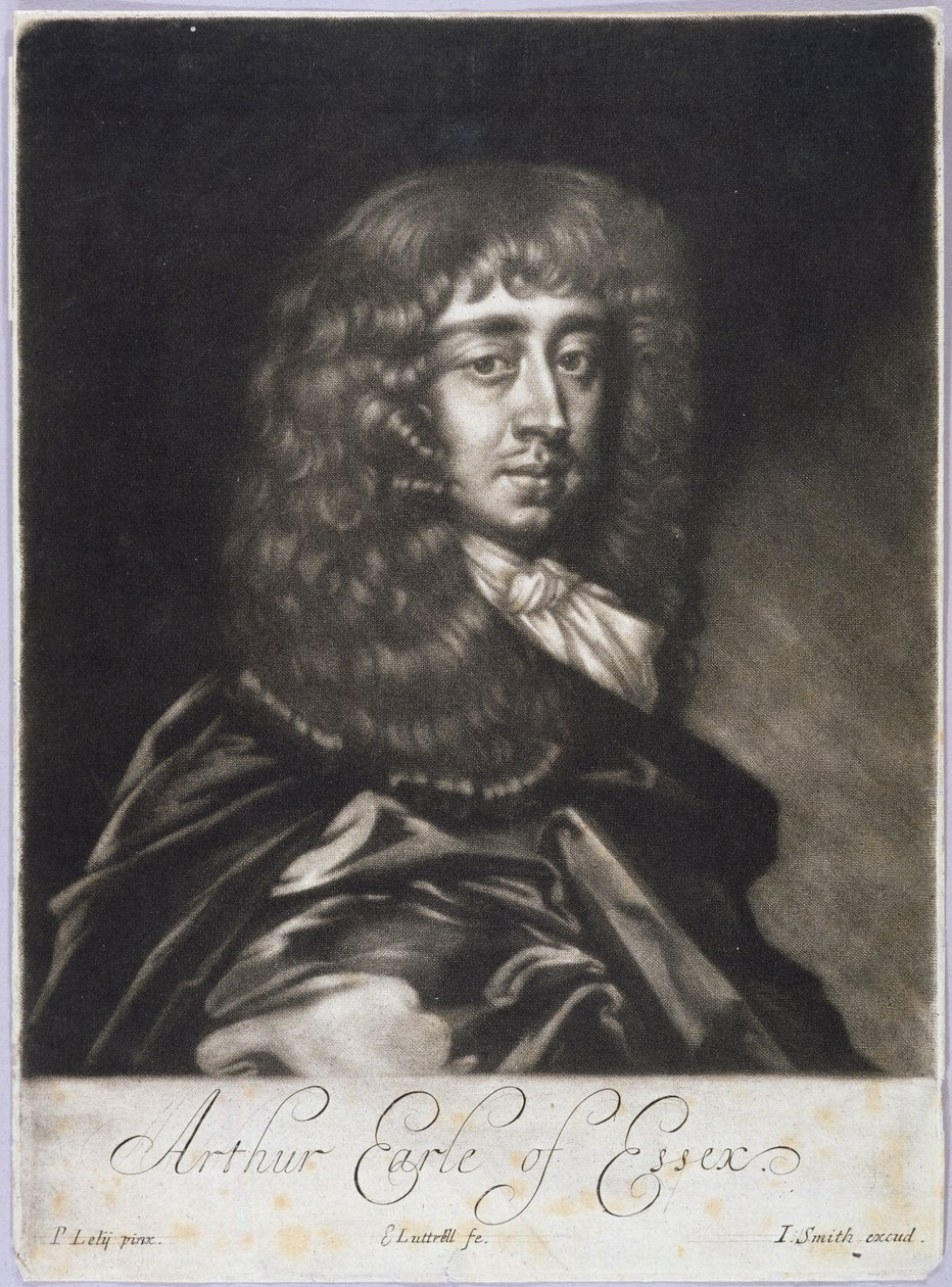 آرثر كابيل (1631-1683) إيرل إسكس ، نقشه إدوارد لوتريل (c.1650-1724) وجون سميث (c.1652-1742) (mezzotint) بواسطة بيتر ليلي