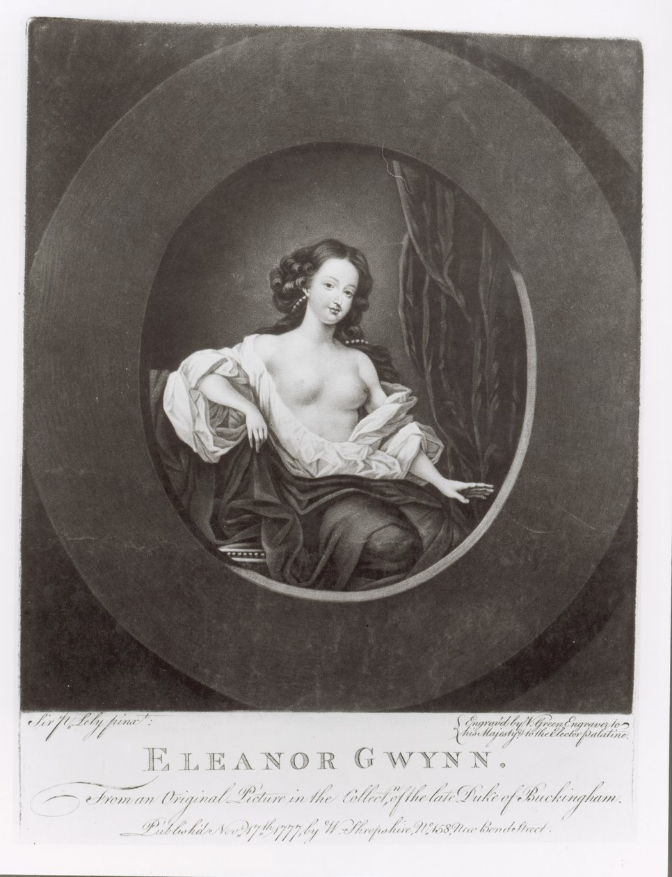 Eleanor (Nell) Gwynne (1650-87) منقوش بواسطة Valentine Green (1739-1813) 1777 بواسطة بيتر ليلي