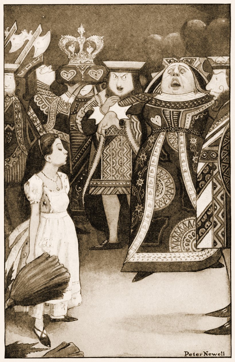 خارج رأسها ، رسم توضيحي لـ Lewis Carrolls Alices Adventures in Wonderland ، 1901 بواسطة بيتر نيويل