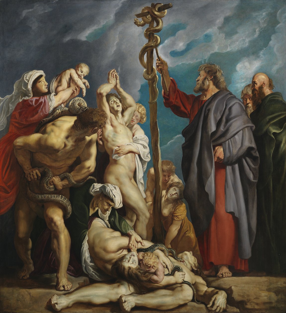 موسى والأفعى Brazen ، c.1609-10 (لوحة) بواسطة بيتر بول روبنز