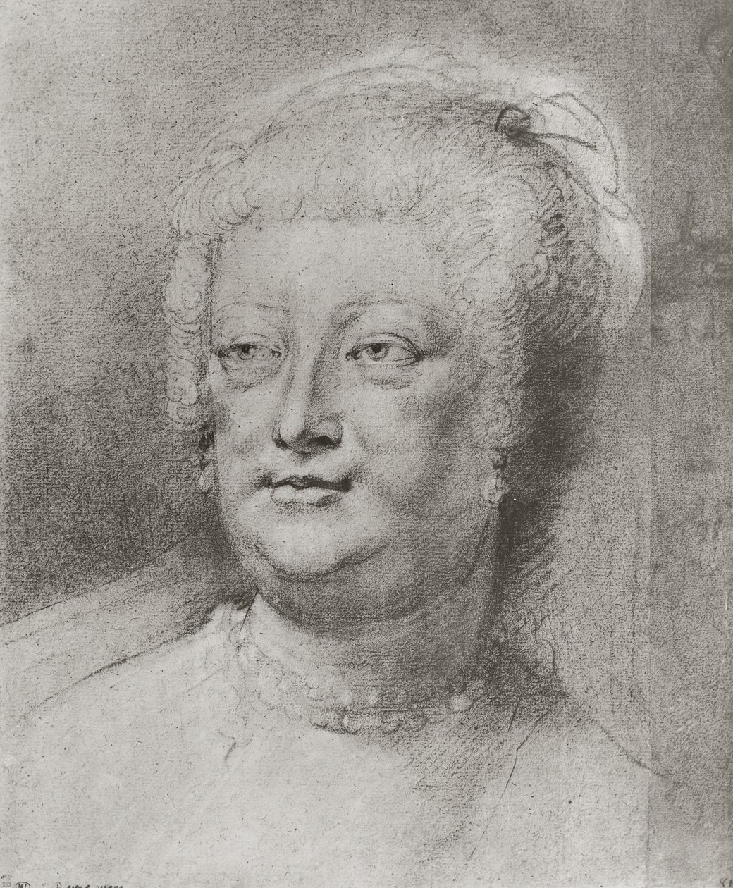 صورة ماري دي ميديشي (1573-1642) ، 1622 (بيير نوار والطباشير الأحمر مع تمييز أبيض) بواسطة بيتر بول روبنز