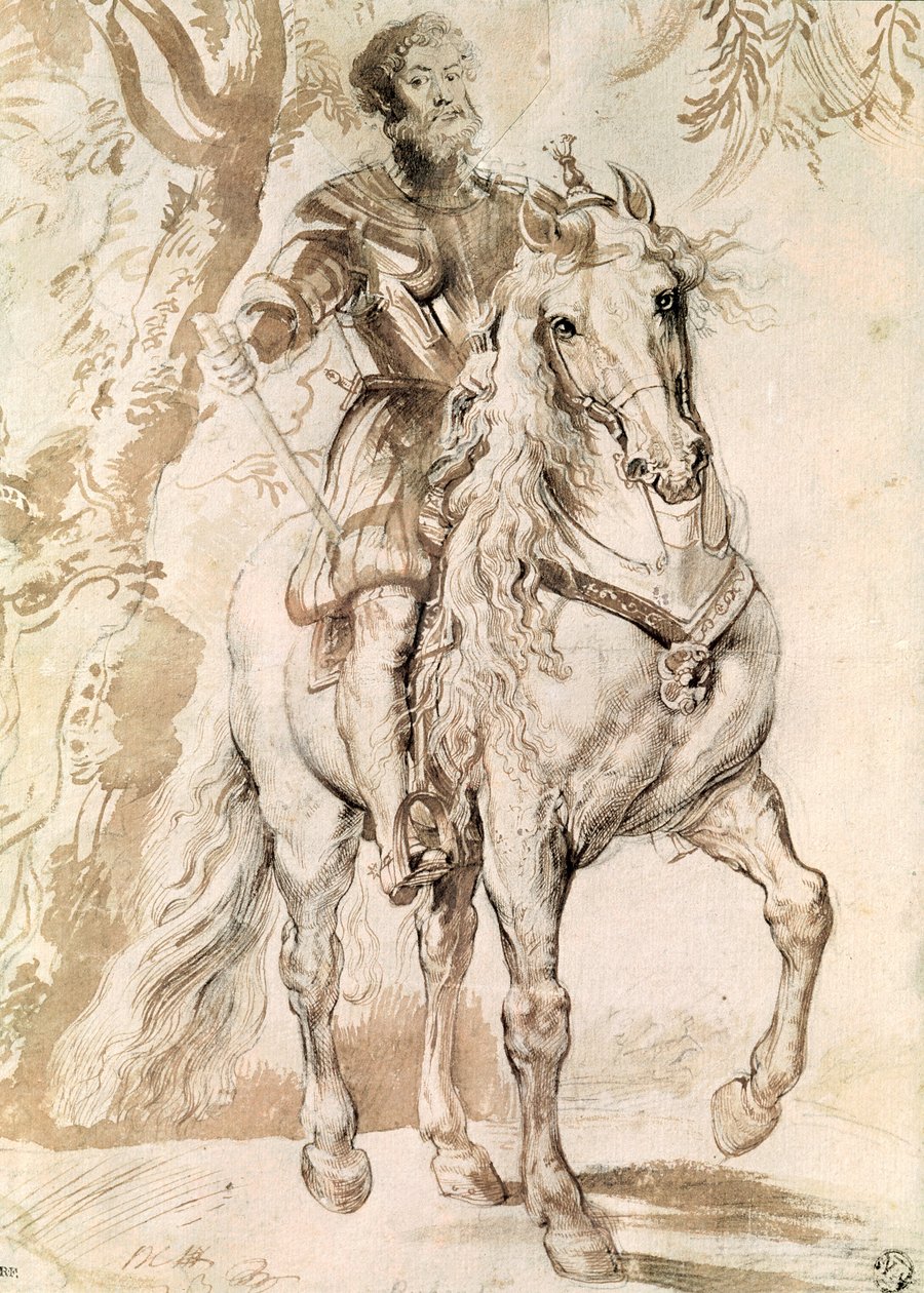 دراسة لصورة الفروسية لدوق ليرما (1553-1625) 1603 بواسطة بيتر بول روبنز