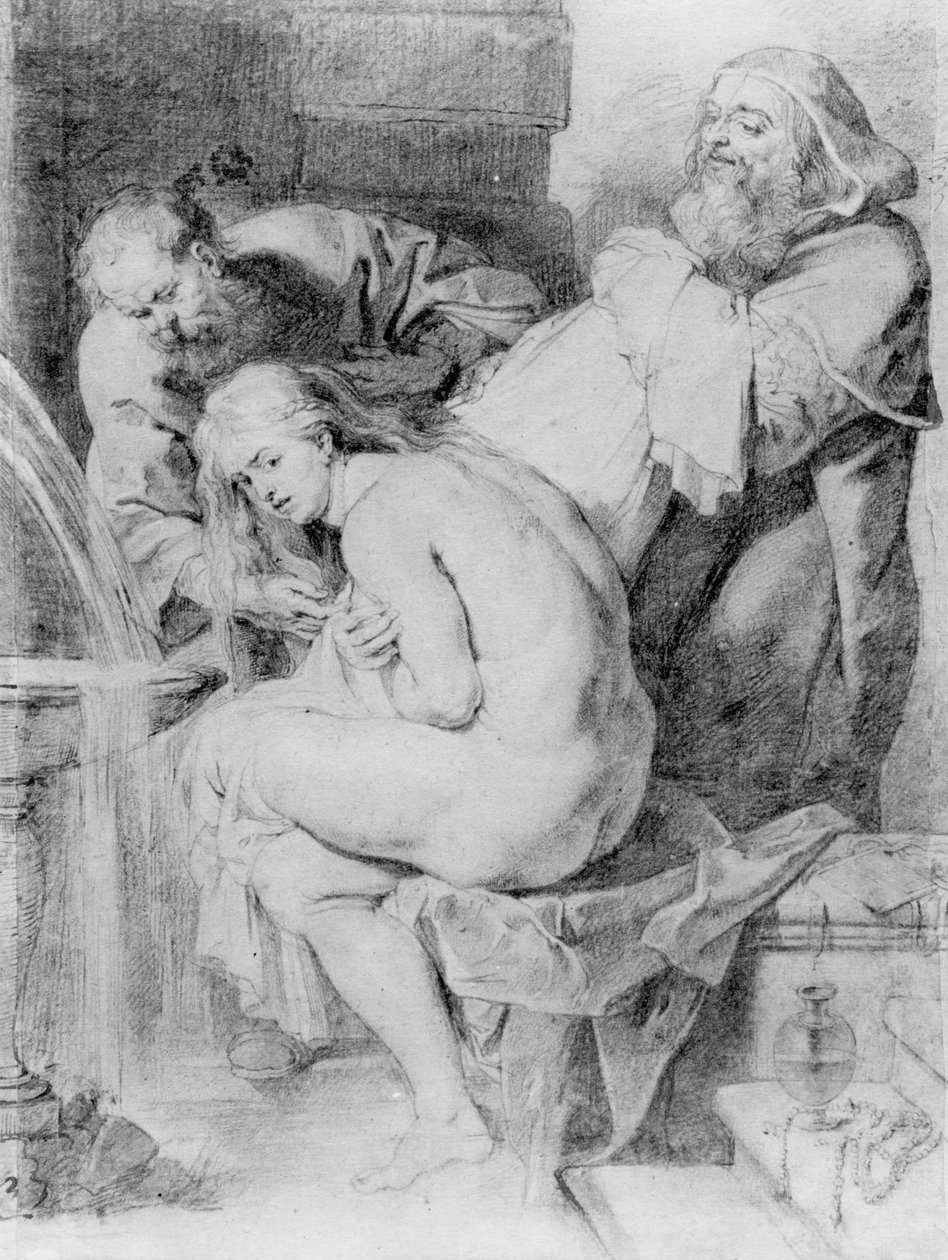 سوزانا والحكماء ، رسمها لوكاس فورسترمان ، c.1620 (طباشير وقلم حبر على ورق) بواسطة بيتر بول روبنز
