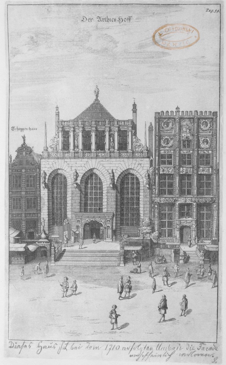 محكمة ارتوس ، 1687 (النقش على ورق نشاف) بواسطة بيتر ويلر