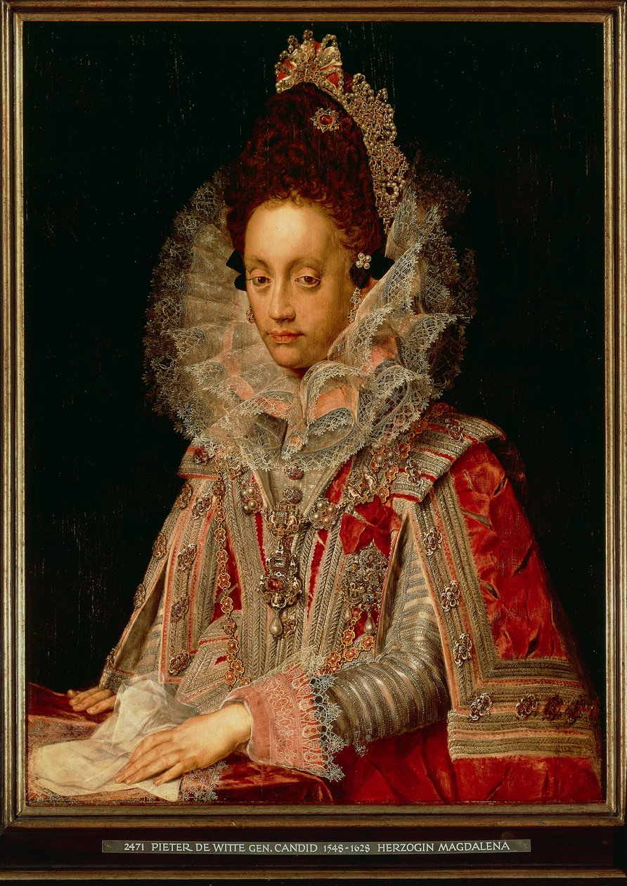 Portrait of the Duchess Magdalena, c.1613 (oil on panel) بواسطة بيتر كانديد