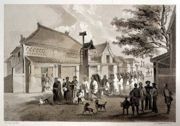 جنازة يابانية في سيمودا ، من "قصة بعثة سرب أمريكي إلى بحار الصين واليابان" ، حانة. بواسطة Sarony & Co. بواسطة بيتر برنارد فيلهلم (بعد) هاينه