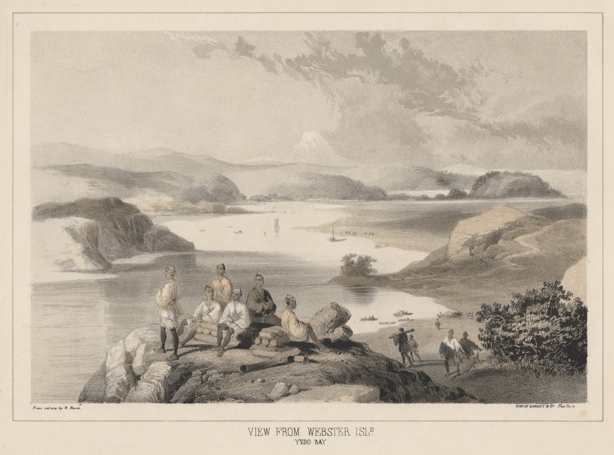 منظر من جزيرة وبستر ، خليج ييدو ، ليثو بواسطة Sarony und Co. ، 1855 (chromolitho) بواسطة بيتر برنهارد فيلهلم هاينه