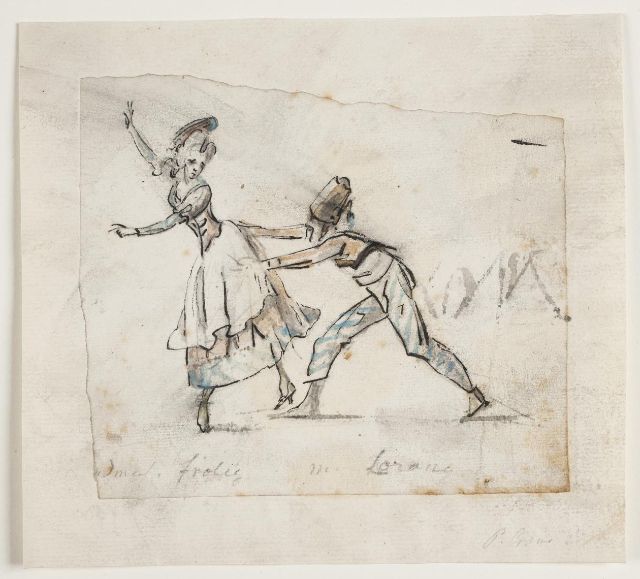 Anine Frölich و Pierre Jean Laurent في مشهد من باليه Galeotti "The Camp of the Gypsies" ، Den kgl. المرحلة الدنماركية بواسطة بيتر كريمر