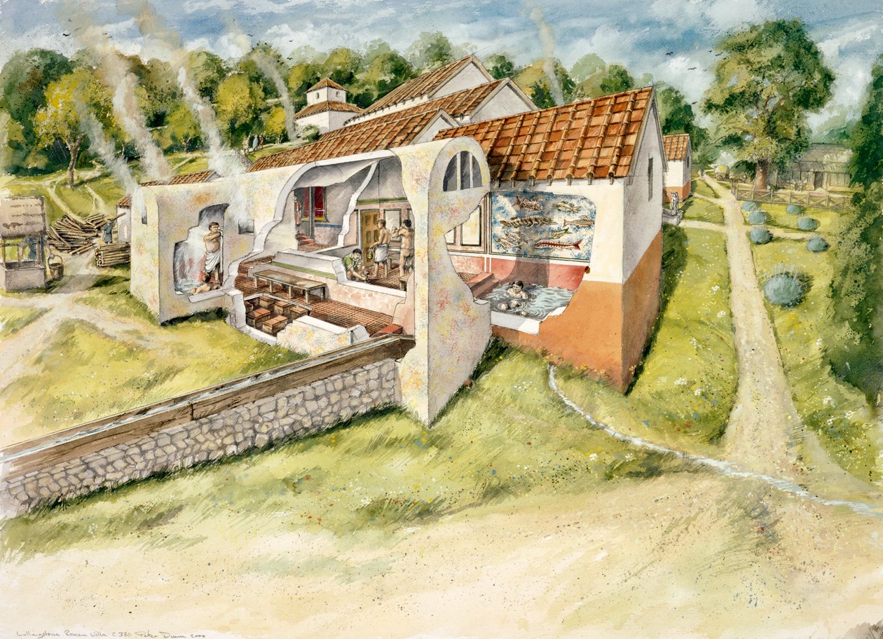 فيلا Lullingstone الرومانية ، القرن الرابع ، c1990-2010 بواسطة بيتر دن