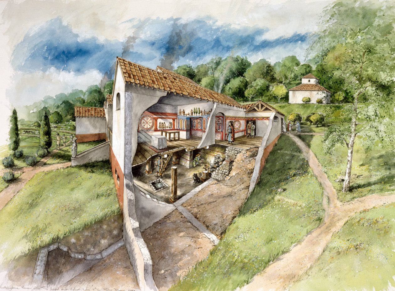 فيلا Lullingstone الرومانية ، القرن الرابع ، c1990-2010 بواسطة بيتر دن