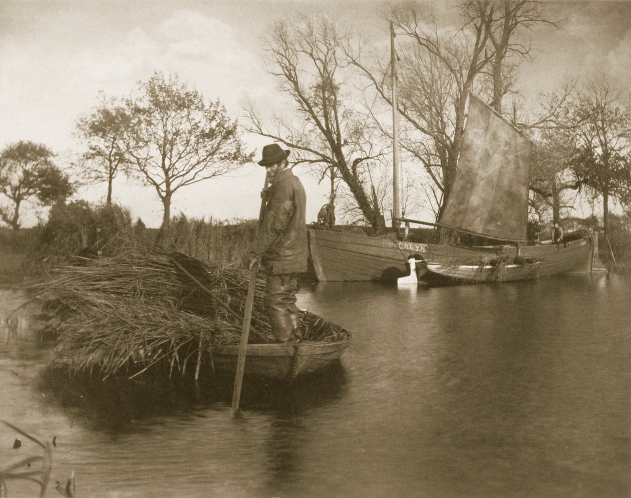 عودة Gladdon Cutter ، Life and Landscape on the Norfolk Broads ، c.1886 بواسطة بيتر إيمرسون وتوماس جودال