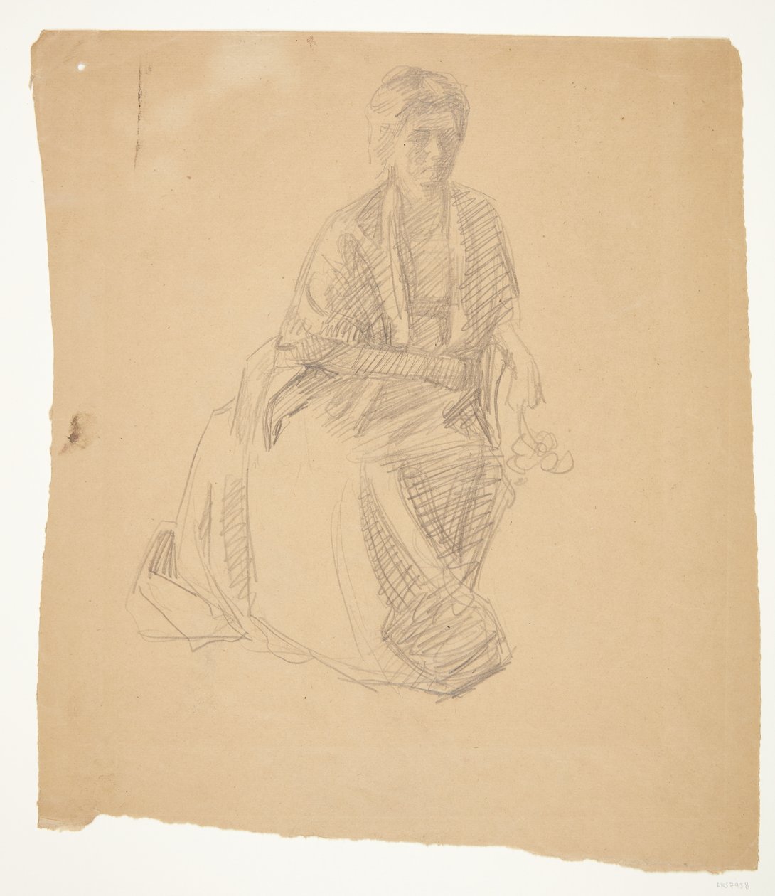 زوجة الفنان (السيدة إليز ف) جالسة. دراسة للرسم: افتتاح متحف فابورغ (1910-1911) بواسطة بيتر هانسن